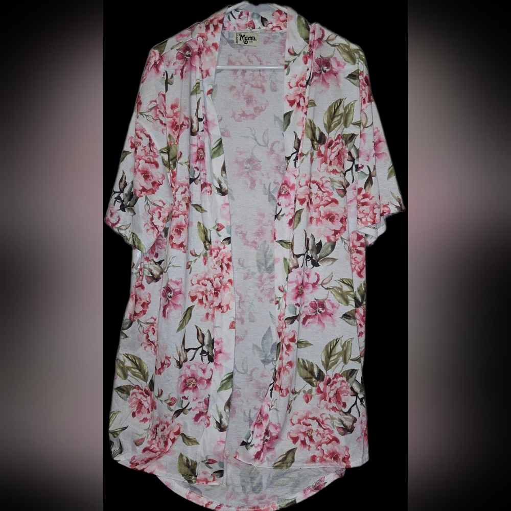 Show Me Your Mumu Womens Multicolor Floral Short Sleeve Robe with (No Belt)